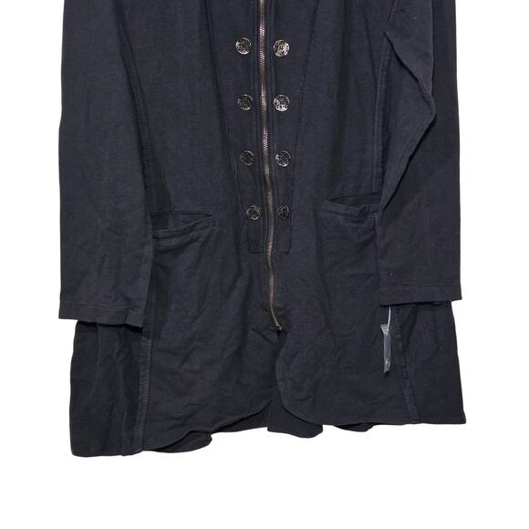 Lulu B Goth Button Up Long Jacket NWT Womens Medium Black Metal Buttons - Picture 3 of 10